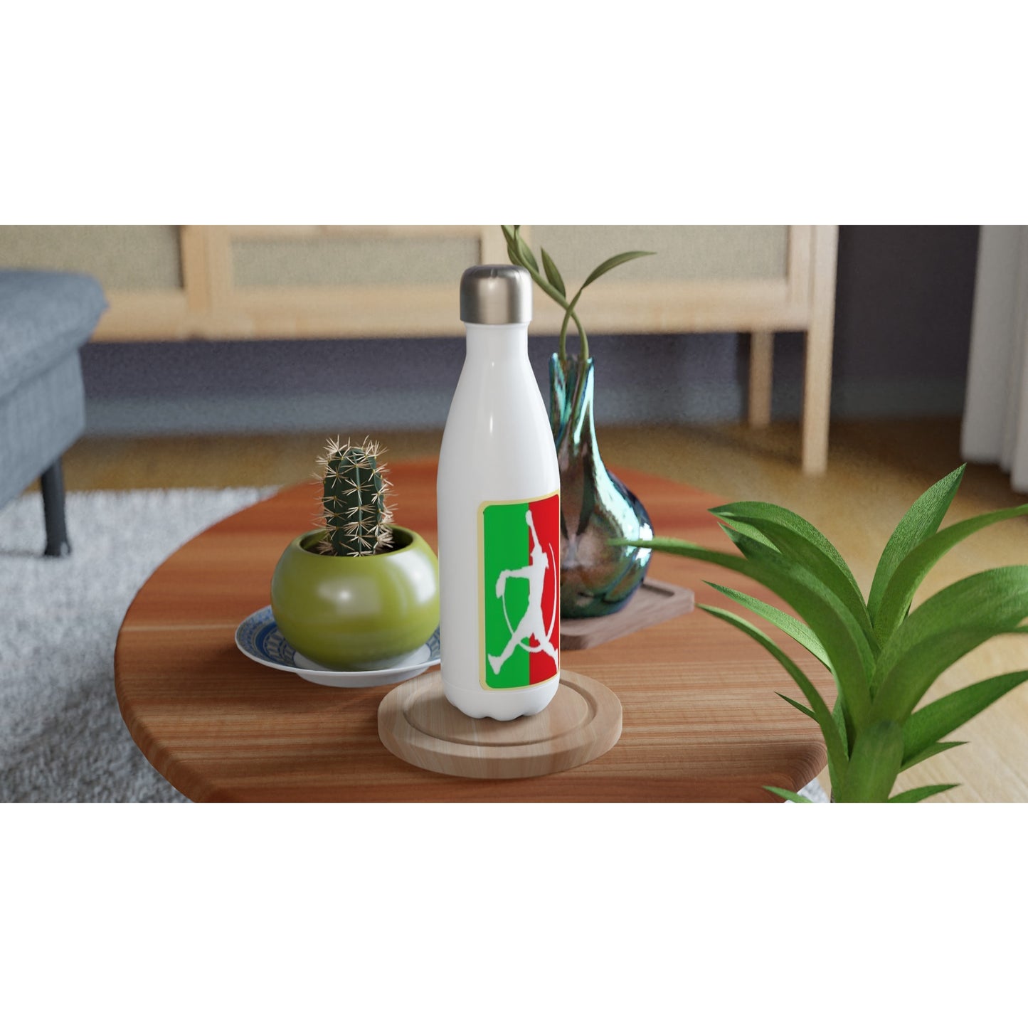 White 17oz Stainless Steel Water Las Ninas Fastpitch Bottle